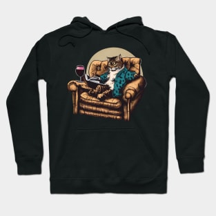 Cat sitting on the sofa Hoodie